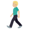 Man Walking- Medium-Light Skin Tone emoji on Emojione